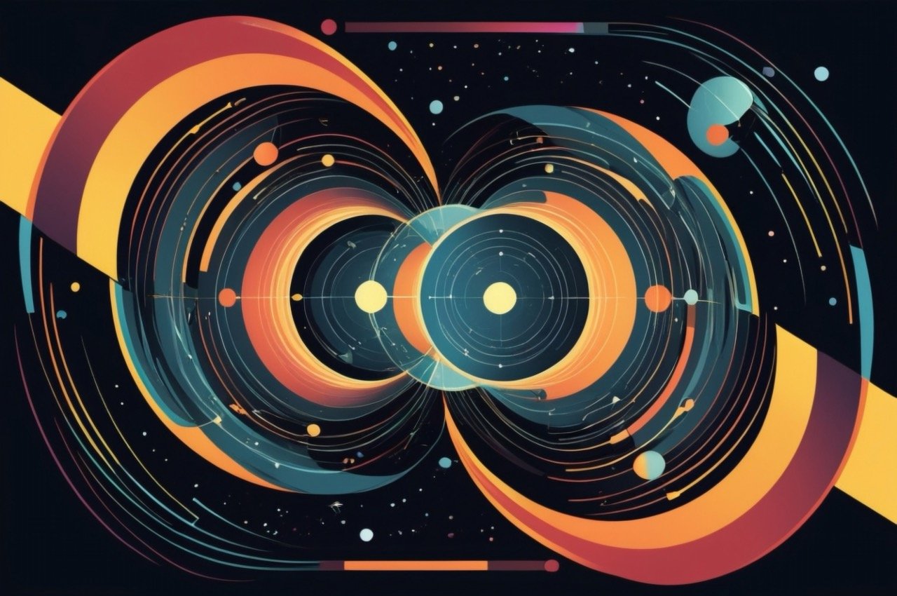 An AI-generated illustration with layered circular forms.